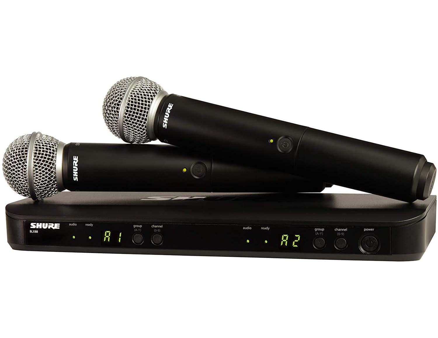 SHURE ワイヤレスマイク 4チャンネル分 BLX288/SM58 2セット Shure BLX288/SM58 Sistema de microfone sem fio de canal duplo com